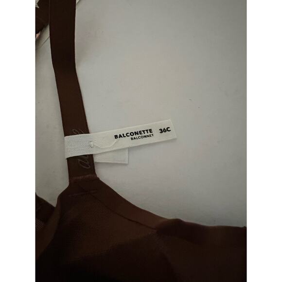 NWT Aerie Women's Smoothez Mesh Unlined Balconette Bra Breathable Brown Size 36C - Picture 7 of 9